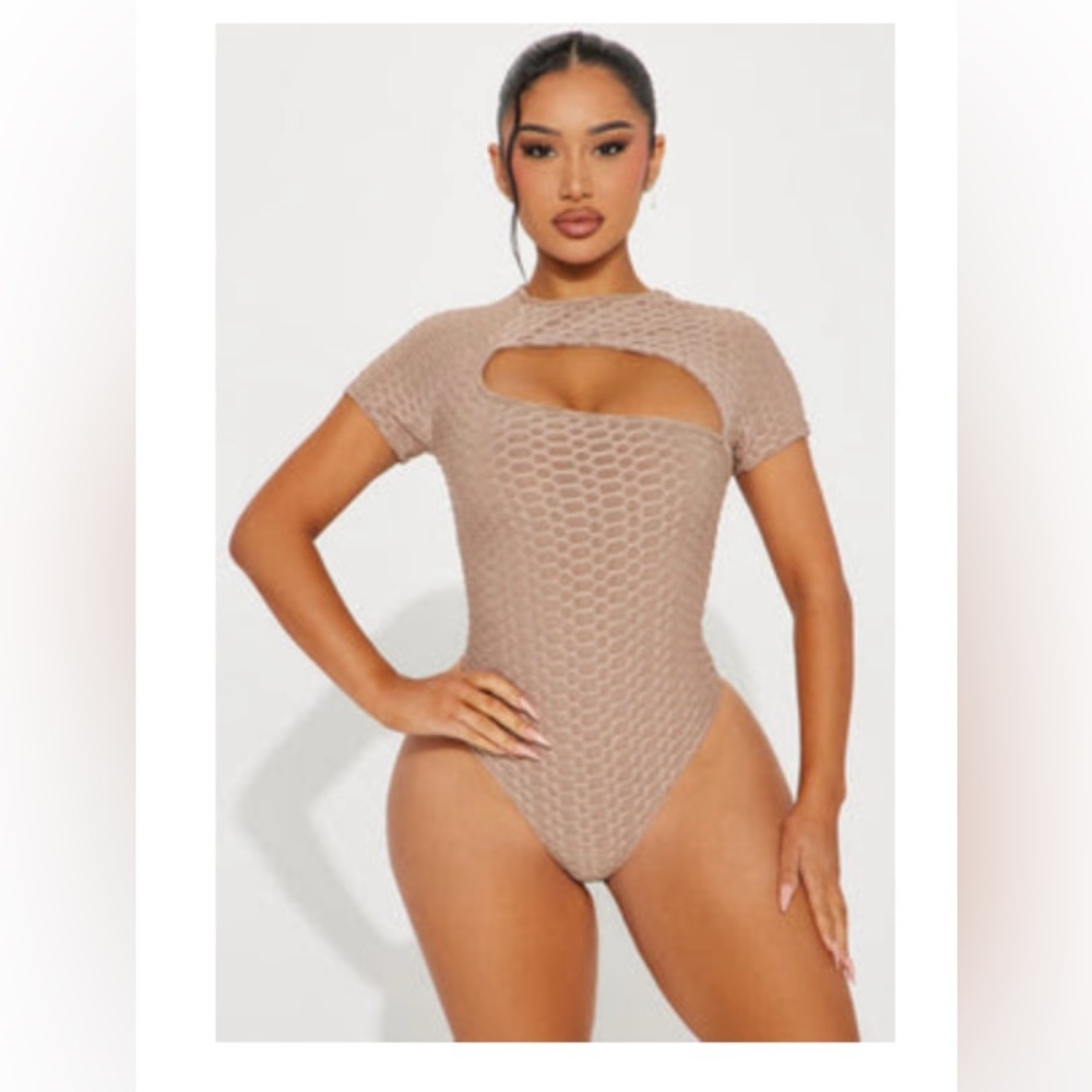 Fashion Nova Mocha Cut Out Bodysuit
